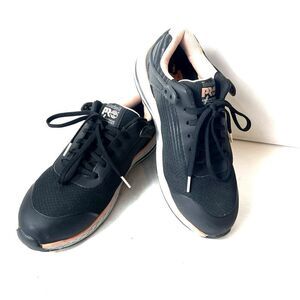 Timberland PRO 455 Anti Fatigue Work Shoes Womens Size 8 Black Steel Toe Low Top